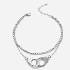 Double Layer Small Handcuffs Chain Ankle Bracelet