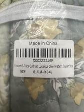 Yvooxny Quilt Set Queen Bedspread Reversible Green Farmhouse Garden Coverlet ...