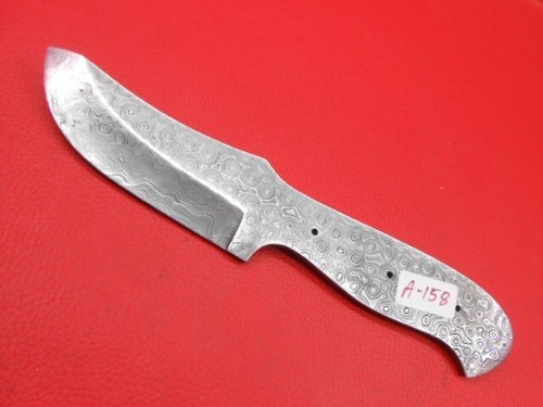 Custom Handmade Rain Drop Pattern Damascus Steel knife blade blank S443 - Picture 3 of 11