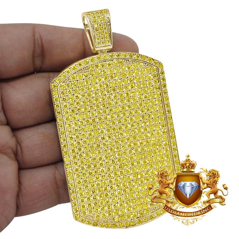 Gold diamond 2024 dog tag