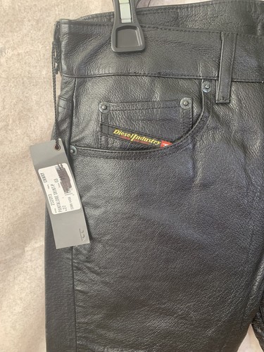 Diesel Leder schwarze Hose Damen Größe 27 gefüttert Motorrad Biker (1411) Neu - Bild 9 von 14
