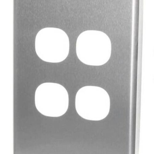 Clipsal 4 gang switch cover brushed aluminium - Picture 1 of 5