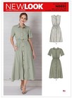 NEW LOOK SEWING PATTERN 6651 MISSES 10-22 SHIRT DRESS W/ SLEEVE & COLLAR OPTIONS