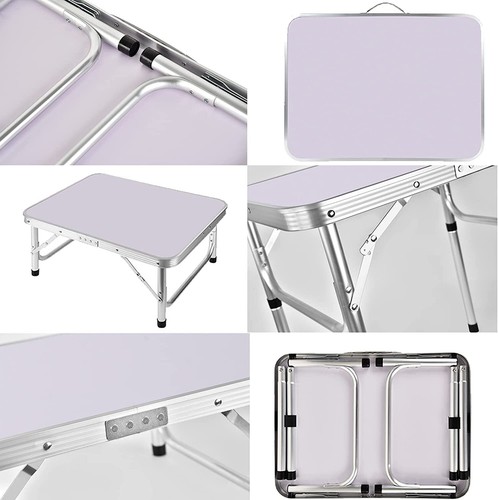 Folding 2ft Camping Table Aluminium Picnic Portable Adjustable Party BBQ 60cm - Picture 6 of 11