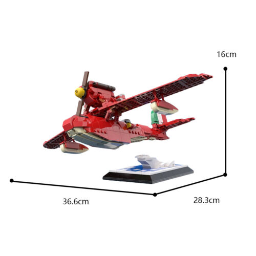 MOC: Seaplane Model from Anime Movies Toys Building Set 572 Pieces with Stand - Picture 6 of 9