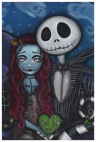 This Is True Love by Abril Andrade Griffith Art Print Big Eye Jack Skellington - Picture 1 of 2