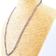 35.00 Cts Natural Single Strand Blue Iolite Round Cut Beads Necklace NK 05E126