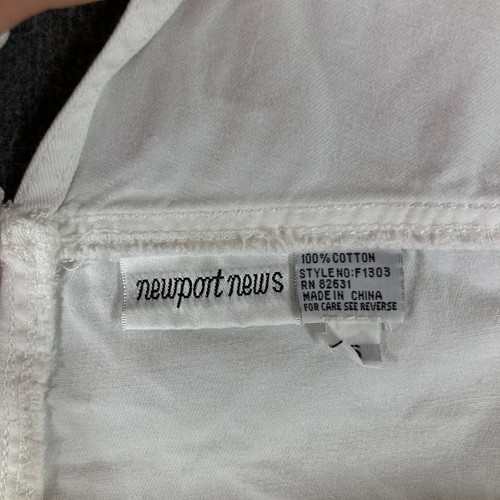 Vintage Newport News Cropped Overalls Womens 6 White - Picture 4 of 11