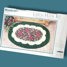 NEW Sealed Caron WonderArt Country Garden Latch Hook Kit Roses 34 x 50 4495