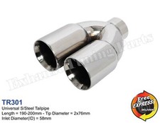 Exhaust tip Tailpipe trim 76mm 3" for BMW M Style VW Golf 5 6 SEAT Leon