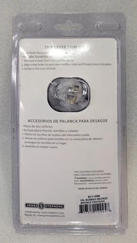 Jones Stephens Oil-Rubbed Bronze Trip Lever Trim, Metal - B5114RB New In Package - Picture 2 of 3