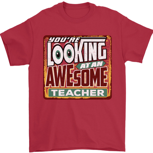 Youre Looking at an Awesome Teacher Mens T-Shirt 100% Cotton - Picture 79 of 102