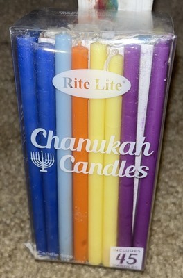 Rite Lite Multi Color Chanukah Hanukkah Candles Candle Colors New Set 45 Pack