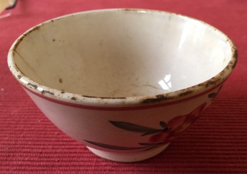 Sammlerstück Kleine Schale - sehr alt, mit handgemaltem Blumendekor. Antik. - Bild 2 von 6