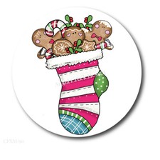 Whimsical Christmas Gingerbread Stocking Scrapbook Stickers Envelope Seals