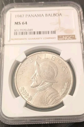 1947 Panama One Balboa NGC MS64