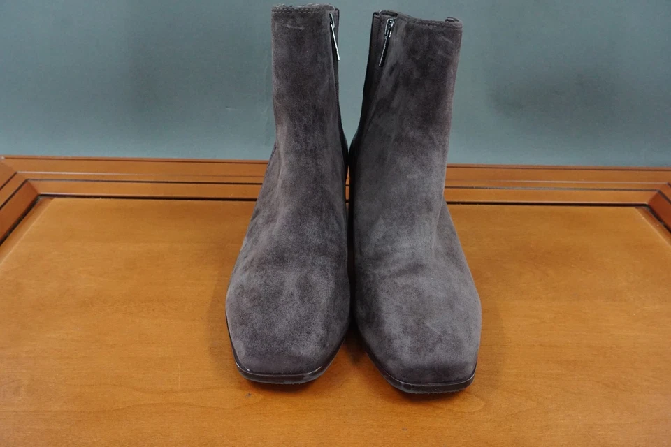 Donald Pliner Azia Mujer 7 Zapato Marrón Gamuza Tirar en Lateral Cremallera Botín al Tobillo Foto 2 de 4