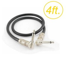 4ft Kirlin Right-Angle 1/4" Mono Male to Male Effects Pedal Instrument Cable