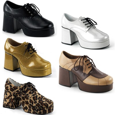 Pleaser Funtasma 70S Disco Dance Jazz Era Blucher Block Heels Adult Men JAZZ02