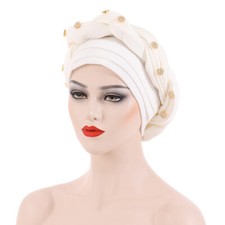 African Women Headscarf Wrap Aso Oke Cap Hair Loss Bonnet Hat Auto Gele Headtie