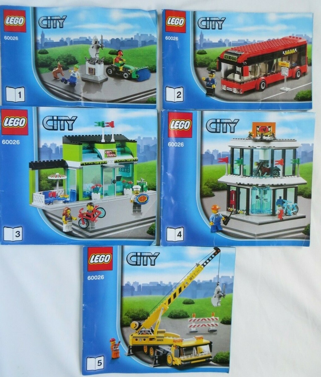 LEGO 60026 Town Square City Bike Shop Pizza Crane Construction