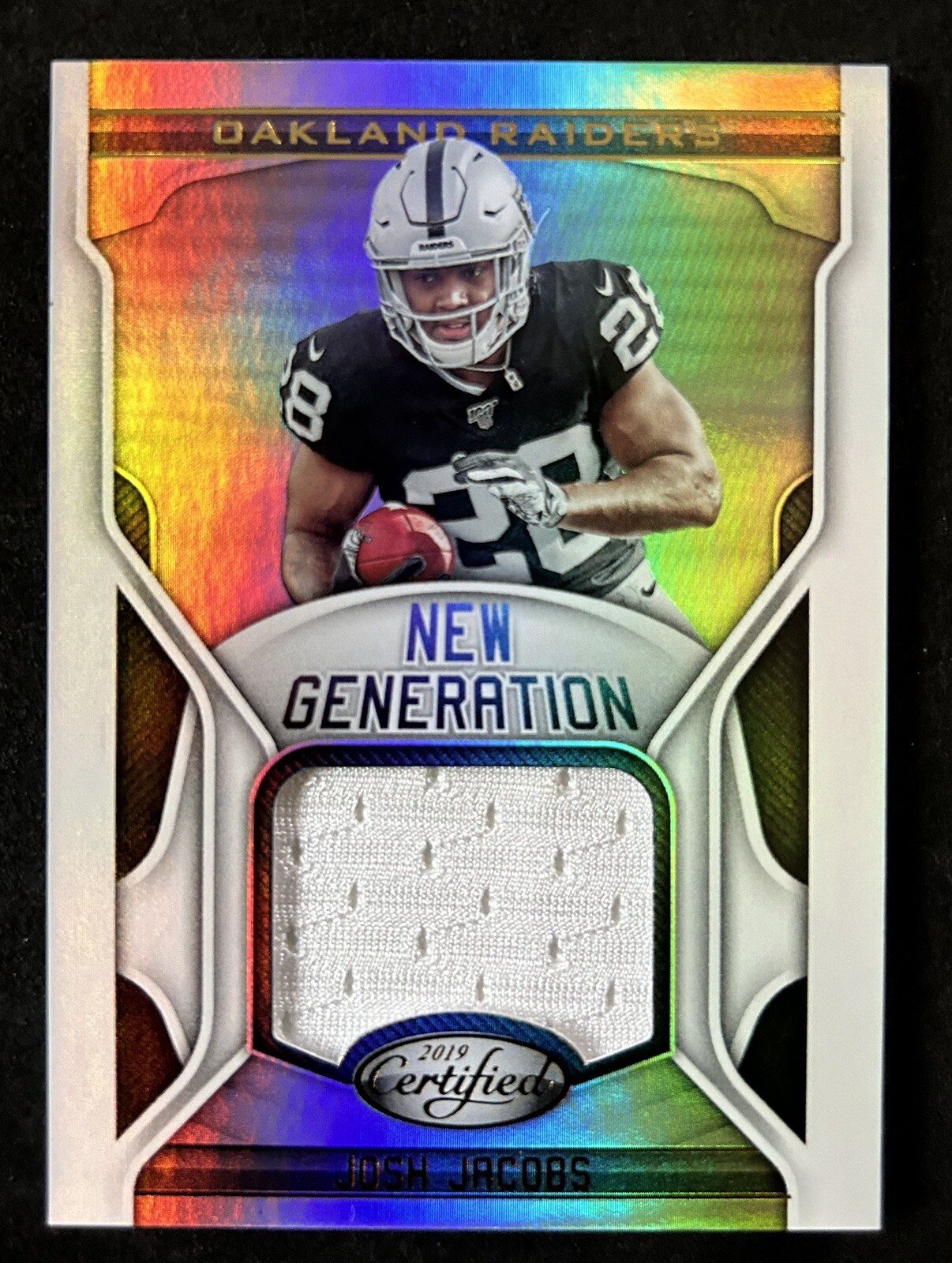 2019 Certified New Generation Player Worn Memorabilia  Josh Jacobs #NG-JJ  RC