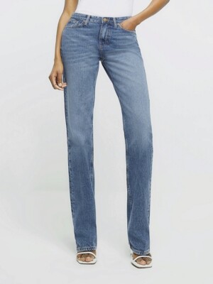 Ferre Milano Women's Blue Wash Straight Leg Jeans W28 L34 /10-12 Tall