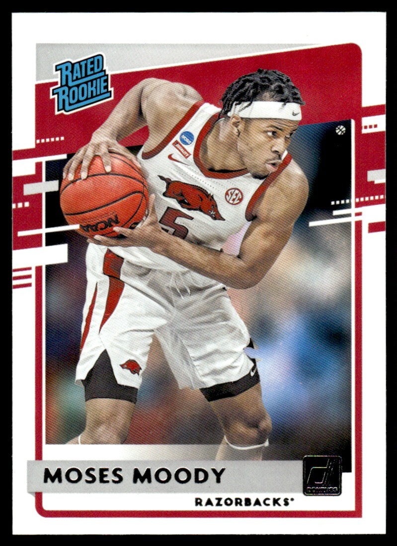2021-22 Chronicles Donruss Draft Picks Rated Rookie Moses Moody #36 RC Arkansas