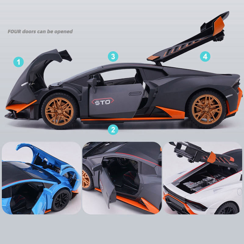 124 Hurncan STO Model Car Diecast Toy Car for Kids Pull