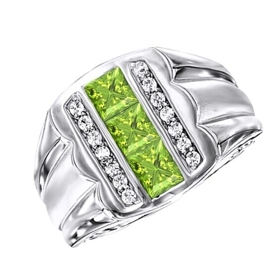 Peridot Anillo Anillos 10.5 para Hombre