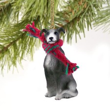 Greyhound Grey Dog Tiny One Miniature Christmas Holiday ORNAMENT