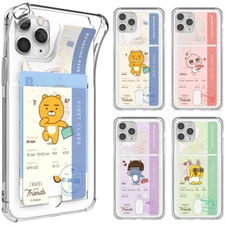 Kakao Friends Travel Clear Card Case for iPhone 16 15 Pro Pro Max Plus Korea