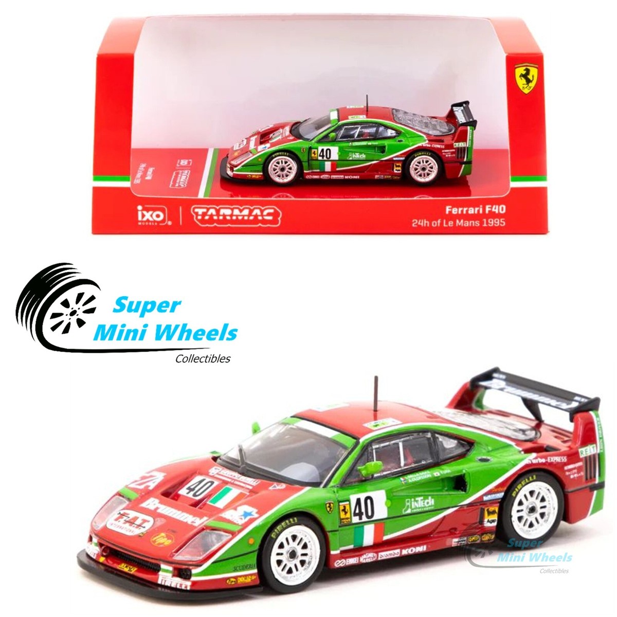 Tarmac Works x ixo 1:64 Ferrari F40 24h of Le Mans 1995 #40
