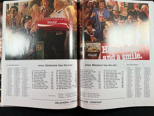 1980 Oklahoma Sooners vs Missouri Tigers Football Program Owen Field - Picture 5 of 6
