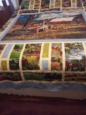 Handmade Queen Quilt Farm Scene