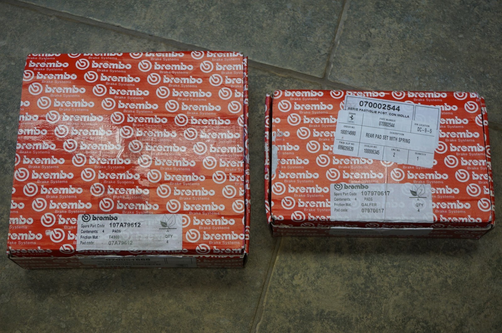 brembo Ferrari brake pads front & rear