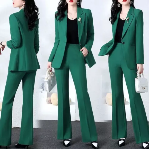 Spring and Autumn Blazer Coat Set Trousers 2Piece Women's Suit Jacket Pants - Picture 5 of 26