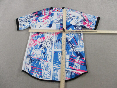 Japan Soccer Jersey Adult Small Blue Pink Adidas DBZ Dragon Ball Z