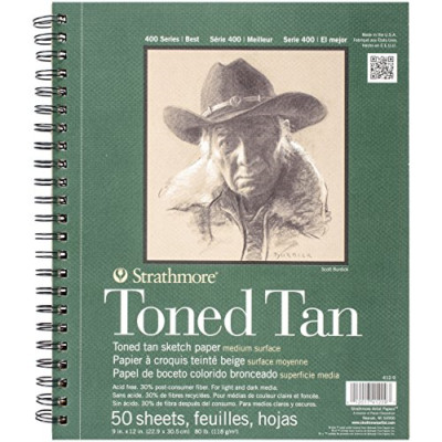 Strathmore 400 Series Toned Tan Sketch Pad 9x12 inch 50 Sheets for Artists
