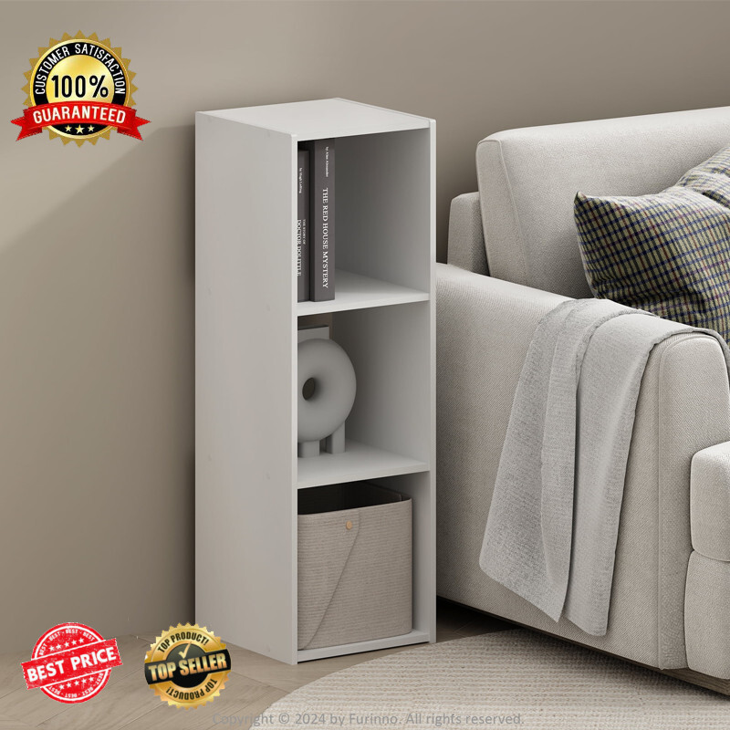 3 Tier Wooden Cube Storage Cabinet Bookcase for Living Room or Bedroom