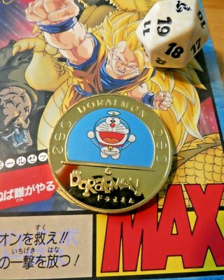 DORAEMON GOLD METAL COIN CARD M100 KARTE MEDAILLE STÜCK #1 DORAEMON NEU NEW MINT