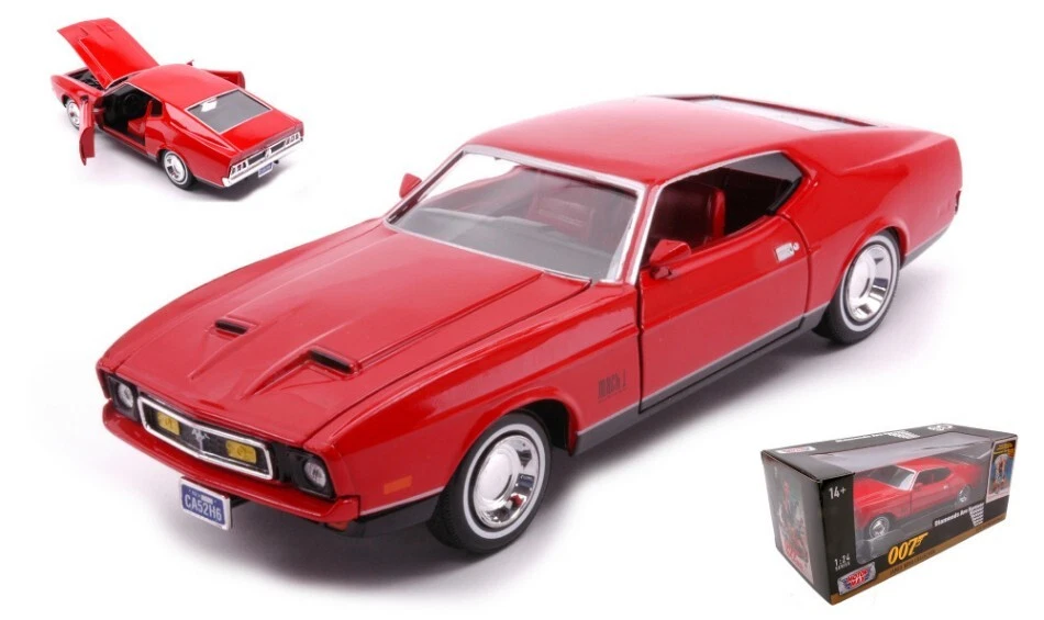 MODELLINO AUTO STATICO MOTORMAX FORD MUSTANG MACH 1 COUPE 1971 JAMES BOND 1/24 - Immagine 3 di 4