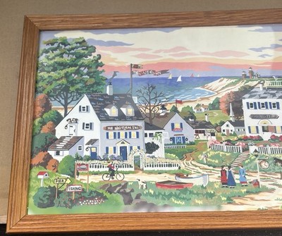 Mid 20th Century Cape Cod Paint By Letters Framed. Nice Looking Piece.