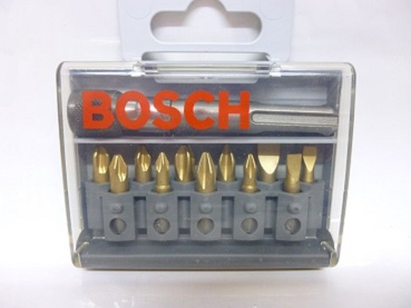 Bosch Bit-Set Max Grip 12 Tlg. Schlitz Kreuz + Bithalter Mit Sds-Plus Aufnahme-image