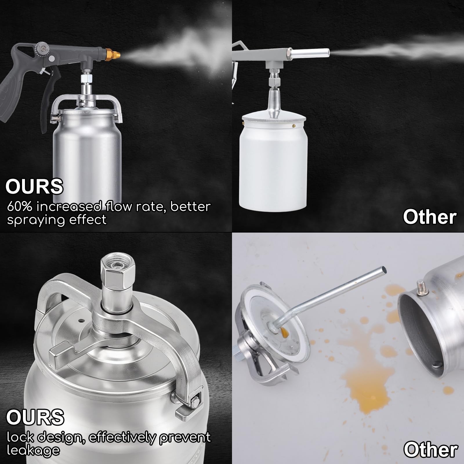 Undercoat Spray Gun with Suction Cup Auto Undercoating Truck Bed Liner Coating