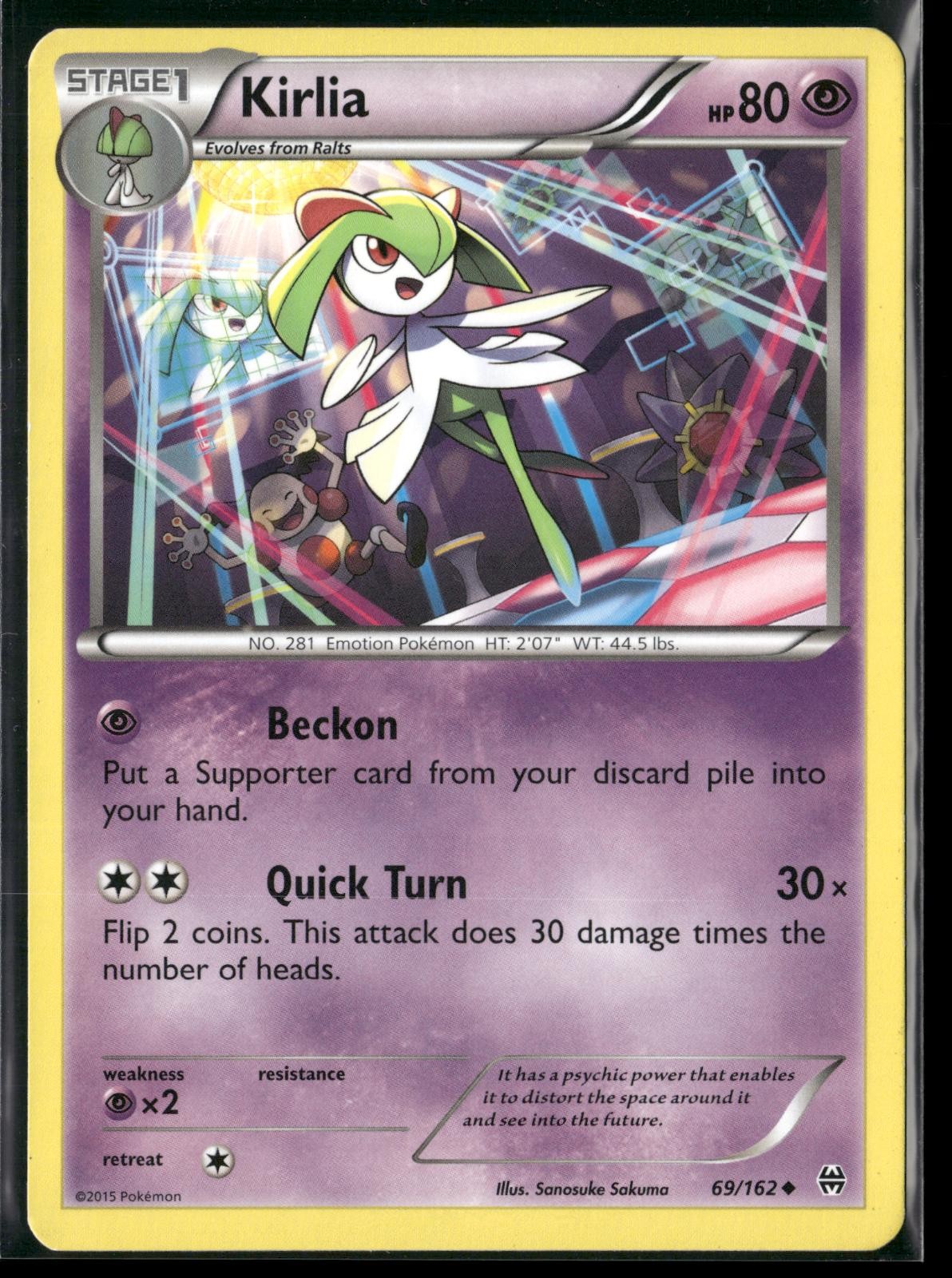 Kirlia 69/162 Uncommon BREAKthrough Pokemon Moderately Played