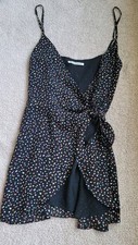 Reformation TROPPO Mini Wrap Dress Confetti Black Sz Small
