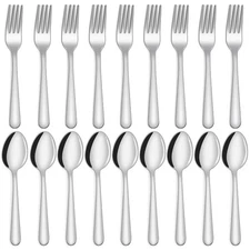 Spoons and Forks Set Silverware Set - 24-piece Forks and Spoons Food Grade St...