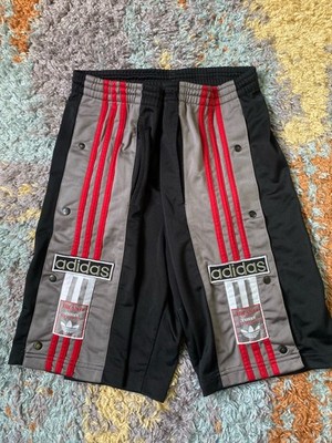 Adidas Originals Shorts Adicolor Adibreak-Gr. XL Schwarz Druckknöpfe Vintage 90s