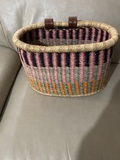Wow quelle trouvaille ! Beau grand panier fourre-tout tissé de vélo fourre-tout sangles en cuir